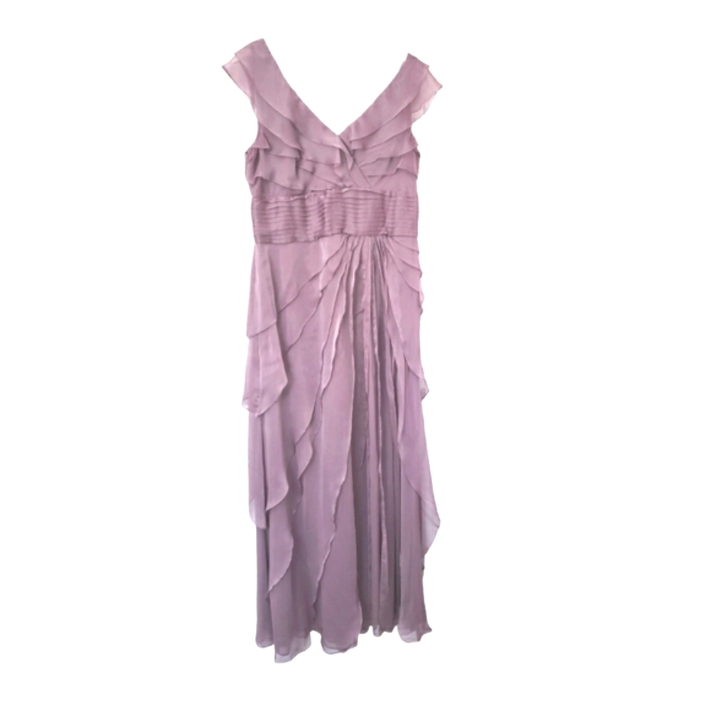 Adrianna Papell long Lilac Purple Dress Sz 14 Prom Wedding Maxi